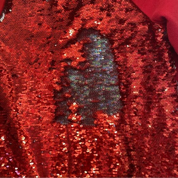 Cat & Jack Red reversible Sequin Sweatshirt Christmas Valentine’s Day L 10/12 - Picture 4 of 7
